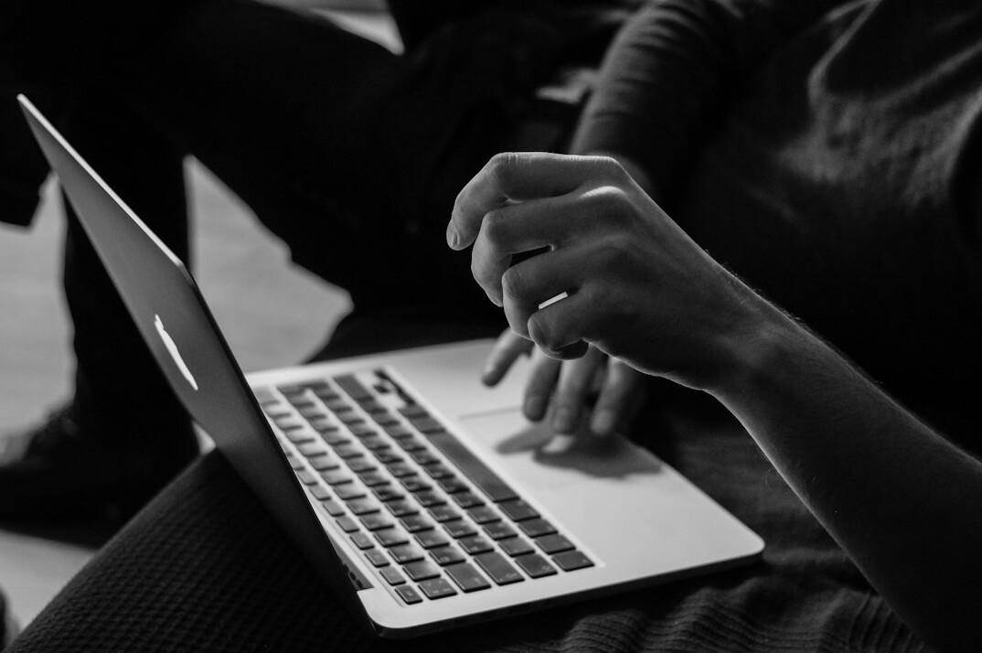 person verifying online sources